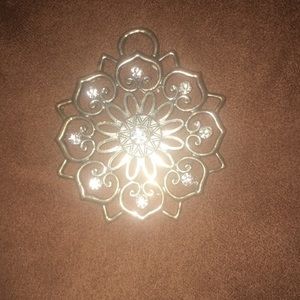 Silver sun star heart pendant with gemstone